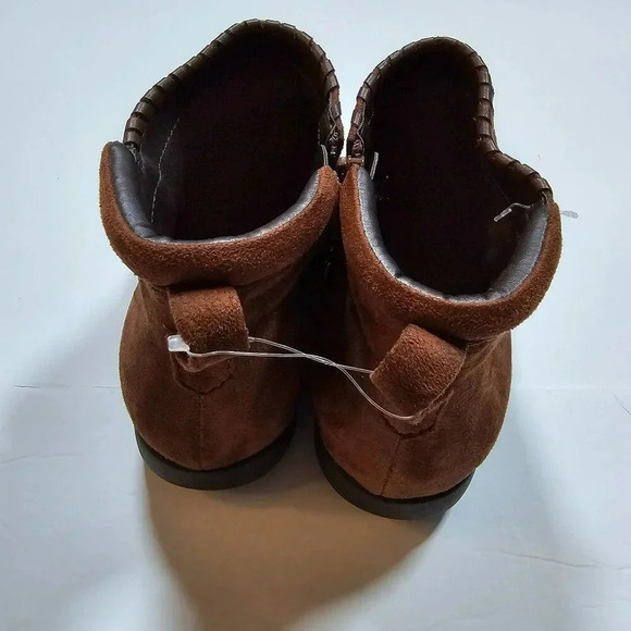 Comfortview Womens Brown Suede Braid Ankle Boots Size 9M - Picture 5 of 13